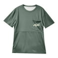 thumbnail image 5 of Gelikeya Maternity Shirts Short Sleeve Nursing Tops for Breastfeeding Casual Soft and Comfortable Printed Tee Shirt Clothes Army Green, Size M, 5 of 5