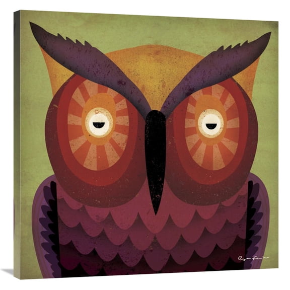 Global Gallery's 'Owl Wow' By Ryan Fowler Stretched Canvas Wall Art