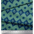 thumbnail image 3 of Soimoi Green Cotton Poplin Fabric Aztec Geometric Printed Fabric 1 Yard 42 Inch Wide, 3 of 3