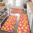 thumbnail image 2 of Yellow Lemon Fruit Slices Pink Pattern Kitchen Rugs Sets Of 3,Kitchen Runner Rugs Non Skid Washable,Decorative Kitchen Floor Mats for Kitchen,Sink,Laundry,17"x30"+ 17"x47" + 17"x59", 2 of 6