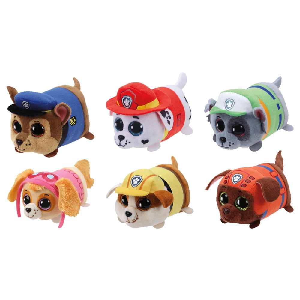 TY Beanie Babies Teeny Paw Patrol Chase stackable 3" Plush NEW with tags 