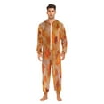 thumbnail image 6 of 1 Piece Adult Onesie Pajamas Cozy & Loose-Fit Sleepsuit Loungewear with Pockets Orange and Brown Autumn Leaves Small, 6 of 7