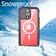 Allytechgroup Waterproof Case for iPhone 15 Pro Max, Full Body Protection Built-in Screen Protector MagSafe Wireless Charging Dustproof Shockproof Cover Case with Transparent PC, Black