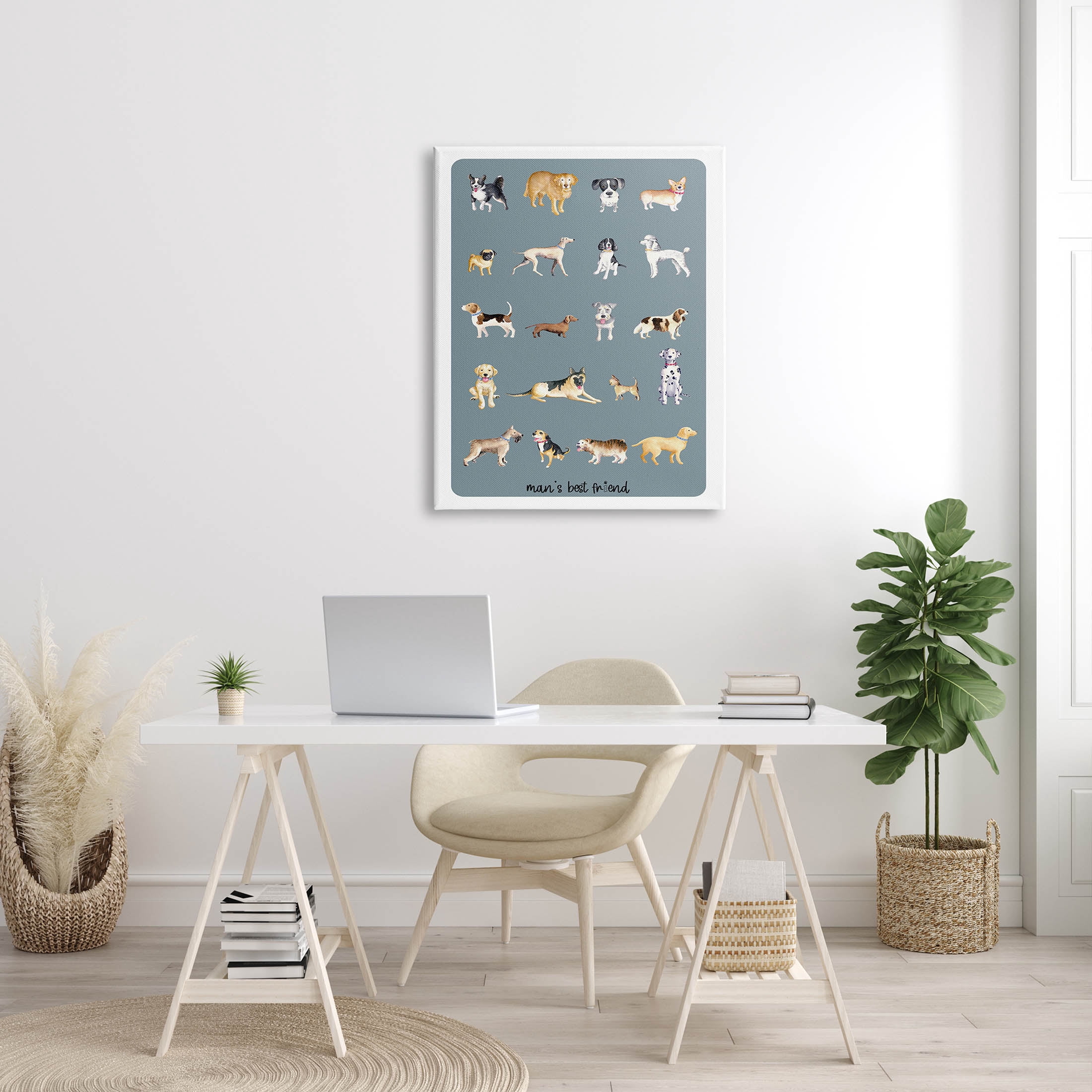 Man's Best Friend Dog Breeds Animals & Insects Graphic Art Gallery Wrapped Canvas Print Wall Art