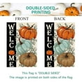 thumbnail image 6 of Fall Pumpkins House Flag 28 x 40 Inch Double Sided Harvest Autumn Eucalyptus Leaves Welcome Thanksgiving Burlap Large Flag Holiday Seasonal Outside Yard Outdoor Decoration, 6 of 6