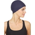 thumbnail image 2 of Beemo Latex Lycra Swim Cap for Long or Short Hair - Stretchable Head Cap - Navy, 2 of 6