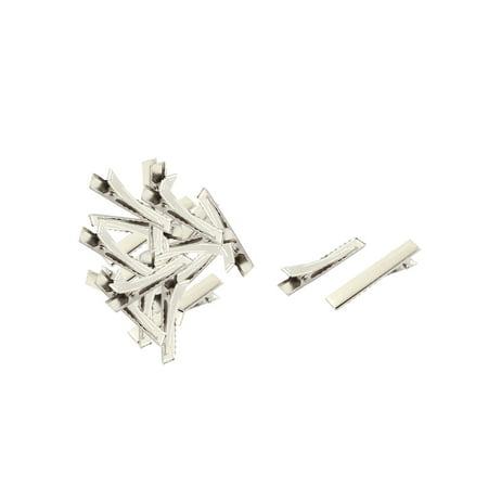 Hair Silver Unique Bargains Women 4cm Long Metal DIY Craft Alligator Hair Clip Barrette Silver Tone 20pcs ()