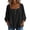 Black, variant on 3/4 Sleeve Linen Shirts for Women Square Neck Button up Shirt Lightweight Casual Loose Summer Peasant Blouses