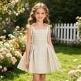 thumbnail image 2 of Rhuody Girls Dress Sleeveless Springtime Striped Pleated With Tie Strap Bodice – Playful Party Or Everyday Dress For Little Princesses Retro Playsuit, 2 of 8