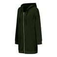 thumbnail image 5 of safuny Women's Oversized Zip Up Long Hoodies Casual Long Sleeve Drawstring Hooded Sweatshirts Fall Fleece Jackets Coats with Pockets Army Green _y S, 5 of 6