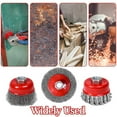 thumbnail image 6 of 8Pack Wire Wheel Cup Brush Set, 3&4 Inch Twisted Knotted & Coarse Crimped Wire Wheel Brush for 4 1/2 Angle Grinders, 5/8 -11 Inch Threaded Arbor, Heavy Cleaning Rust Stripping Abrasive, 6 of 6