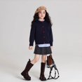 thumbnail image 6 of Girls' Cardigan Sweater Cute Heart Buttons Cotton Long Sleeve Crewneck Uniform Sweater for Girls Warm Knitted Cardigan Jacket, 6 of 7
