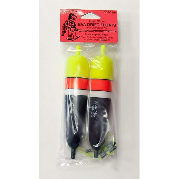 Beau Mac SDFC5/8 Drift Floats Chartreuse Top 2Pk