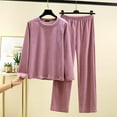 thumbnail image 2 of Annhoo Womens Pajama Sets Fall Winter Cozy Warm Outfits 2 Piece Long Sleeve Nightshirts with Pants Casual Homewear, 2 of 3