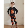 thumbnail image 2 of Pijamas familiares a juego para Halloween, peleles para bebé/ropa para perro/camisetas de manga larga y pantalones con estampado de calabaza., 2 of 8