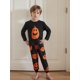thumbnail image 2 of Pijamas familiares a juego para Halloween, peleles para bebé/ropa para perro/camisetas de manga larga y pantalones con estampado de calabaza., 2 of 8