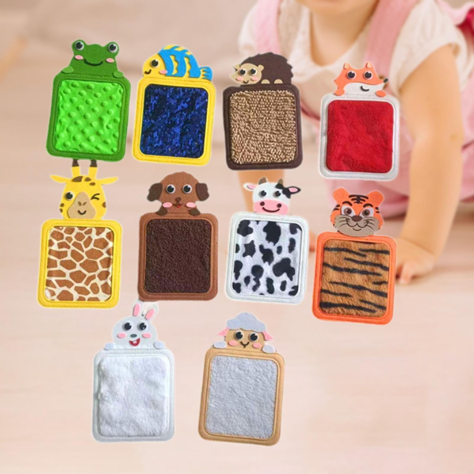 LeeQinersw 10 Pieces Sensory Mats Cute Cartoon Tactile Play for Baby Preschool Children