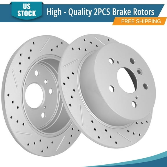 YXPCARS 2PCS Rear Brake Rotors(120.44188), Drilled & Slotted Disc Rotors Kit for Lexus ES300H ES350 Toyota Avalon 2013-2018 Toyota Camry 2012-2017 All Models