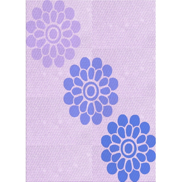 Ahgly Company Machine Washable Indoor Rectangle Transitional Purple Mimosa Purple Area Rugs, 7' x 10'