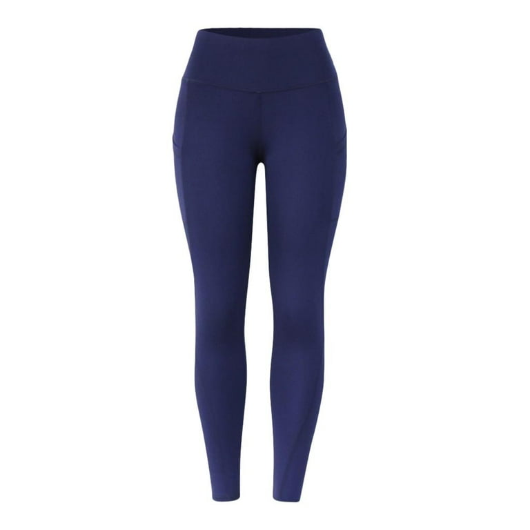 Women's High Waisted Leggings Polyester Tummy Control Running Yoga Sports  Stomach Opaque Sharkskin Pants
