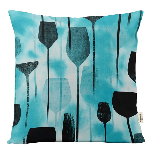 VargottamSquare Pillow Cover - Decorative Pillow Covers16x16 Inches,PrintedTeal BlueThemePillowcase, DecorativeSquareCushionCovers