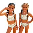 thumbnail image 3 of CCRFTGI Girls Swimsuits Size 6-7 Two Piece Sets Swimming Bikini Set Beach Holiday Girls Bathing Suit Cute Summer Animal Print Girls Fashion Swim Suit Kids Bikini Swimwear Beige 5-6 Years, 3 of 9