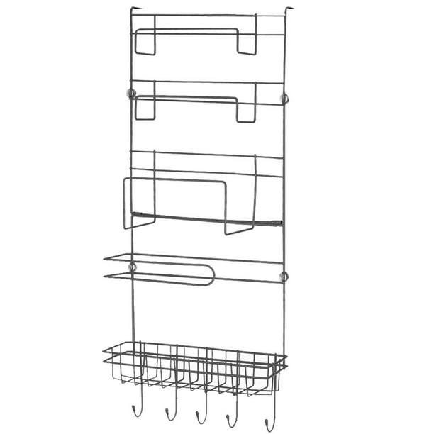 Cocina Refrigerador Organizador de almacenamiento lateral Estante para refrigerador Soporte para especias Estante para condimentos con ganchos Inevent HA000987-02