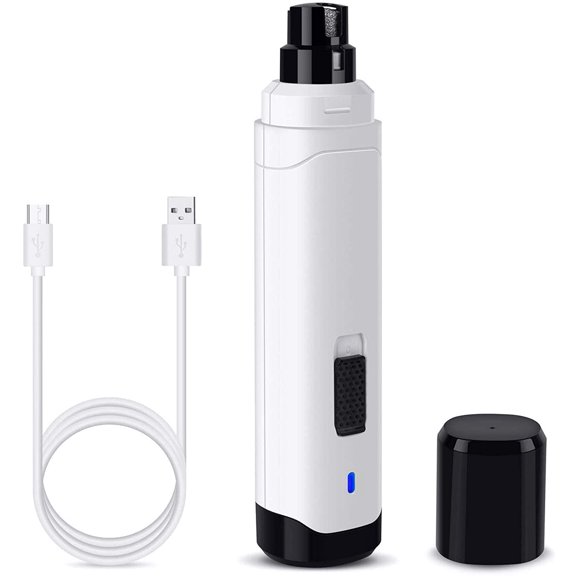 Luxmo Pet Dog Nail Grinders USB Charging Pet Nail Clippers for Dog Cat Paws Nail Grooming Trimmer Tools(White)