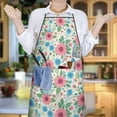 thumbnail image 6 of Pioneer Flower Floral Print Pattern Cotton Linen Apron with Pockets, Waterproof Adjustable, 33x27 Inch for Kitchen, Gardening, BBQ, Salon, 6 of 6