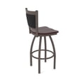 thumbnail image 2 of 870 Hadleigh 36" Swivel Bar Stool with Bronze Finish and Dark Cherry Maple Seat and Black Vinyl Back, 2 of 5
