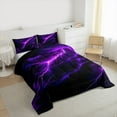 thumbnail image 3 of Feelyou Neon Purple Lightning Bedding Comforter Set for Kid, Nature Scenery Twin Comforter Sets, Tornado Storm Reversible Bedding Set, Super Cozy Room Decor, 2 Pieces, 3 of 8