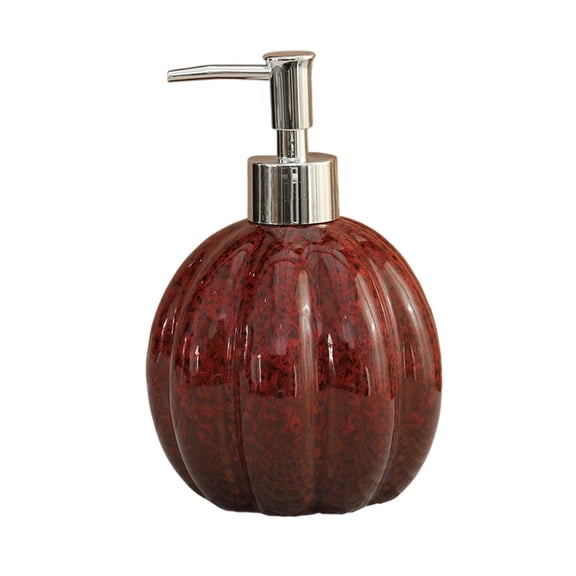 Halloween Pumpkin Shape Liquid Soap Dispenser Pump, Trendy Decoration for Apartment Home, Reactive Red Large