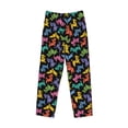 thumbnail image 6 of Uemuo Colorful Geometric Dog Pattern Men's Wide Leg Palazzo Lounge Pants with Pockets Light Weight Loose Comfy Casual Pajama Pants-Small, 6 of 9