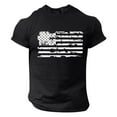 thumbnail image 2 of NIEWTR 4th of July Shirts Mens American Flag Patriotic Short Sleeve T-Shirt Mens T Shirt(Black,M), 2 of 4