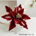 thumbnail image 3 of 10.23 Inch Glitter Christmas Poinsettias Artificial Flowers with Stems for Xmas Tree Wreath Garland Ornaments Wedding Party Holiday Decoration Home Festival DIY Decor Supplies, 3 of 4
