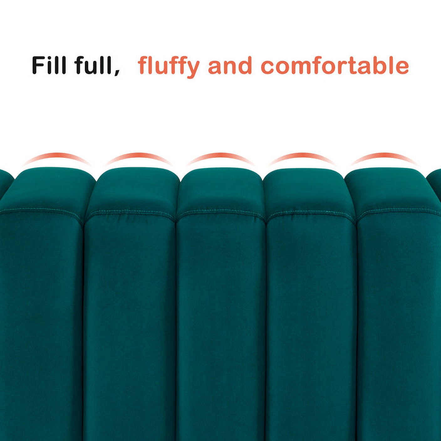 MCombo Waiting Room Benches, Guest Reception Lobby Chairs for Salon, Velvet Upholstered Ottoman for Bedroom Entryway 4698 (Green)