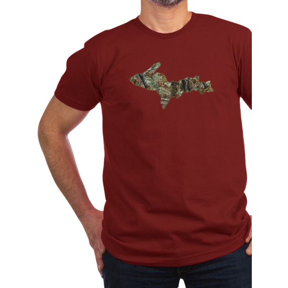 CafePress - Upper Peninsula Real Tree Men's Classic T Shirt - Men's Fitted T-Shirt