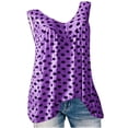 thumbnail image 2 of Lovskoo Tank Tops for Women 2024 Casual V Neck Summer Tops Sleeveless Polka Dots Shirts Sexy Tops Loose T-Shirt Purple, 2 of 7