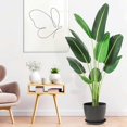 thumbnail image 5 of 48 - 60/48 pulgada artificial faux banana leaf plant con pot: 5 - foot upright plant con 8 trunks para home y oficina greenery decoration, 5 of 5