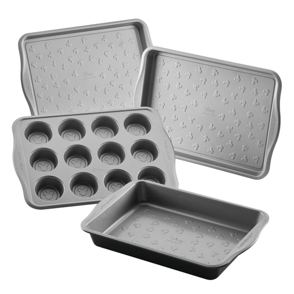 Farberware Disney Bake with Mickey Mouse 4 Pcs Cake, Dishwasher Safe and Oven Safe to 450°F, Black