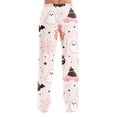 thumbnail image 6 of QWKLEAJ Halloween Pajama Pants Women Loose Fit Elastic Waist Lounge Pants Holiday Party Sleepwear Casual Home Trousers Novelty Print Long Bottoms Comfy Loungewear Festive Nightwear, 6 of 9