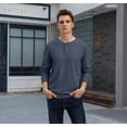 thumbnail image 3 of GIRUNS Men's Long Sleeve Waffle Henley Casual Henley T-shirts for Men, 3 of 6
