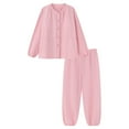 thumbnail image 3 of Pajamas for Women Set Fall Fashion Must Have Womens Pajama Sets Crew Neck Fitness Pj Set Long Sleeve Shirts Matching Pjs for Couples Pink, 3 of 8