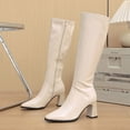 thumbnail image 5 of Taqqpue Women's Knee High Boots Square Toe Side Zip Slip On Comfortable Casual Long Boots for Women Size 5.5-10.5 Fashion Dress Shoes Fall Winter Riding Footwear Casual Walking, 5 of 10