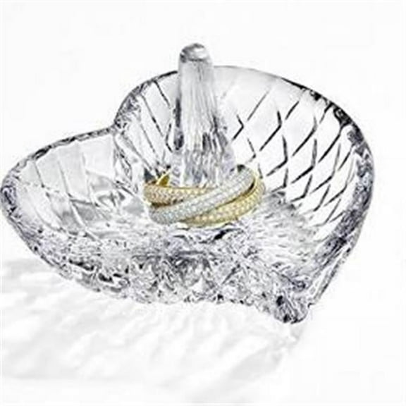 Godinger Jewelry Ring Holder, Curve Heart Shape Crystal Dish, Valentines Day Gifts for Her , Multicolor, 1 Count