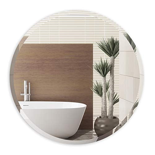 Anyhi Frameless Circle Wall Mirror 18 Inch Round For Bathroom Entryways Living Room Com Anyhi Frameless Circle Wall Mirror 18, 18 Inch Round Mirror