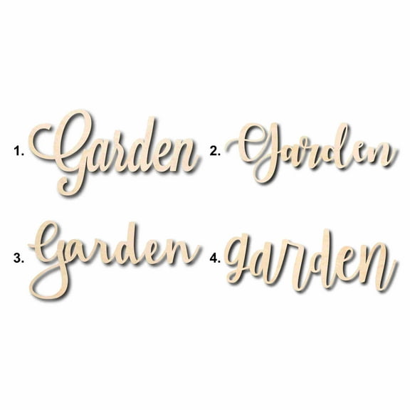 Garden Sign Unfinished Wood Cutout Home Decor DIY Option 4- 20" Wide / 1/4"