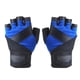 thumbnail image 2 of BOODUN Par de guantes de fitness para levantamiento de pesas con medio dedo, protección de palma de silicona antideslizante (negro, azul, M), 2 of 10