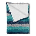 thumbnail image 2 of Wave Soft Flannel Fleece Throw Blanket, Abstract Ornamental Ocean Waves with Lines and Spots in Blue Shades Bohemian Style, Cozy Plush for Indoor and Outdoor Use, 50" x 60", Multicolor, by Ambesonne, 2 of 5