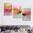 thumbnail image 4 of Nawypu  Pink Northern Lights Canvas Wall Art Girl Room Abstract Aurora Colorful Borealis Pink Artwork for Modern Living Room Bedroom Sofa Lobby Wall Decor Framed ﻿12''x16''X3 Panels, 4 of 4